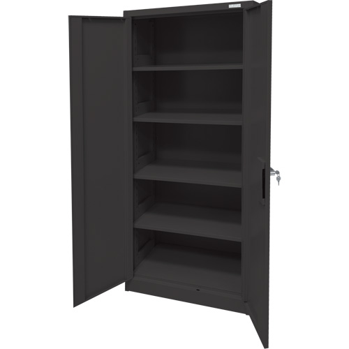 Storage Cabinet, Steel, 4 Shelves, 66" H x 30" W x 15" D, Black Nuna Depot Inc.