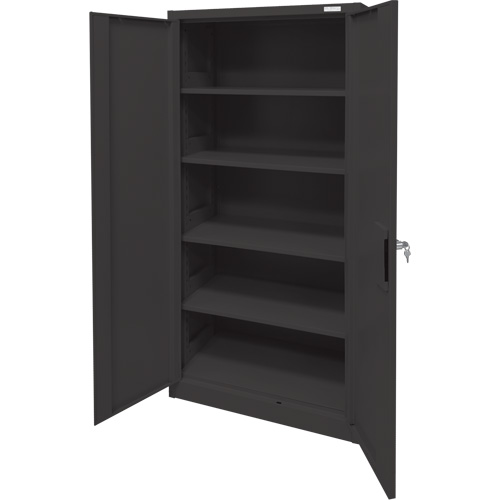 Storage Cabinet, Steel, 4 Shelves, 78" H x 36" W x 24" D, Black Nuna Depot Inc.