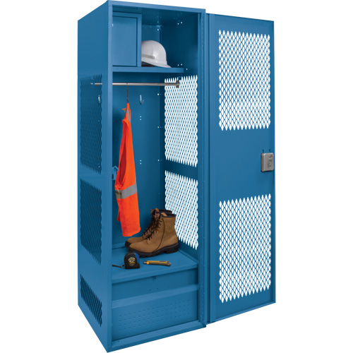Gear Locker with Door, Steel, 24" W x 18" D x 72" H, Dark Blue Nuna Depot Inc.