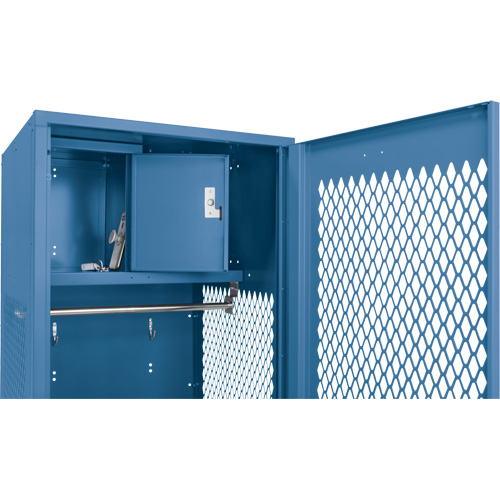 Gear Locker with Door, Steel, 24" W x 18" D x 72" H, Dark Blue Nuna Depot Inc.