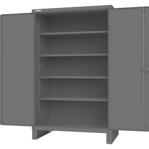 Armoire avec portes encastr&eacute;es en panneau perfor&eacute;, Acier, 4 Tablettes, 78" h x 48" la x 30" P, Gris Nuna Depot Inc.