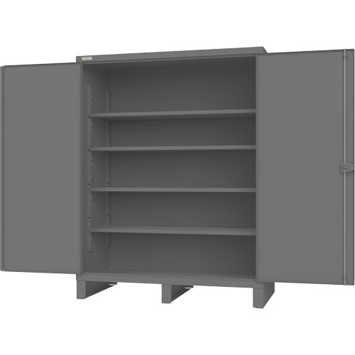 Armoire avec portes encastr&eacute;es, Acier, 4 Tablettes, 78" h x 60" la x 30" P, Gris Nuna Depot Inc.