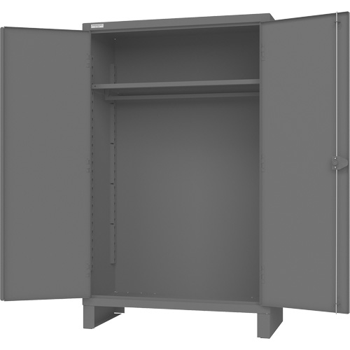 Armoire avec barre de suspension et portes encastr&eacute;es standards, Acier, 78" h x 48" la x 24" P, Gris Nuna Depot Inc.