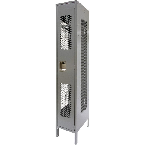 Vented Lockers, 12" x 18" x 78", Steel, Grey, Knocked Down, Perforated Nuna Depot Inc.