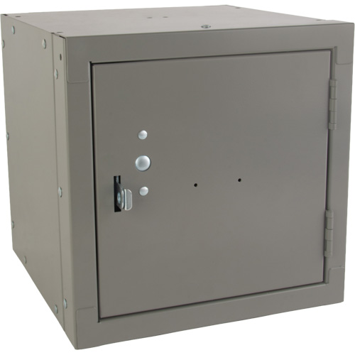 Stackable Cube Locker, 12" x 12" x 12", Steel, Grey, Knocked Down Nuna Depot Inc.