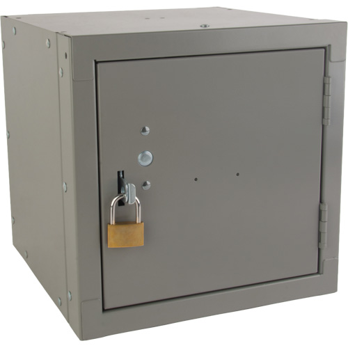 Stackable Cube Locker, 12" x 12" x 12", Steel, Grey, Knocked Down Nuna Depot Inc.