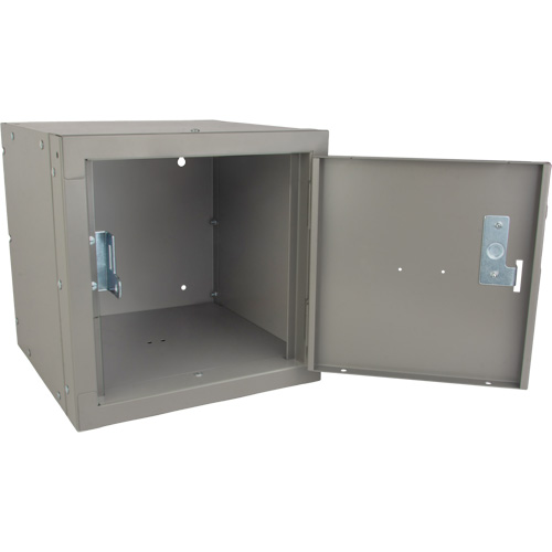 Stackable Cube Locker, 12" x 12" x 12", Steel, Grey, Knocked Down Nuna Depot Inc.