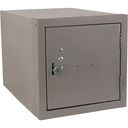 Stackable Cube Locker, 12" x 18" x 12", Steel, Grey, Knocked Down Nuna Depot Inc.