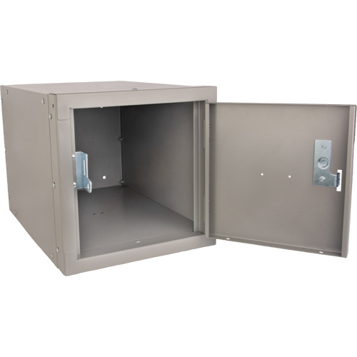 Stackable Cube Locker, 12" x 18" x 12", Steel, Grey, Knocked Down Nuna Depot Inc.
