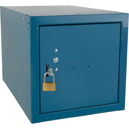Stackable Cube Locker, 12" x 18" x 12", Steel, Blue, Knocked Down Nuna Depot Inc.