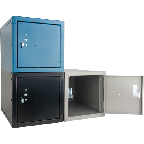 Stackable Cube Locker, 12" x 18" x 12", Steel, Grey, Knocked Down Nuna Depot Inc.