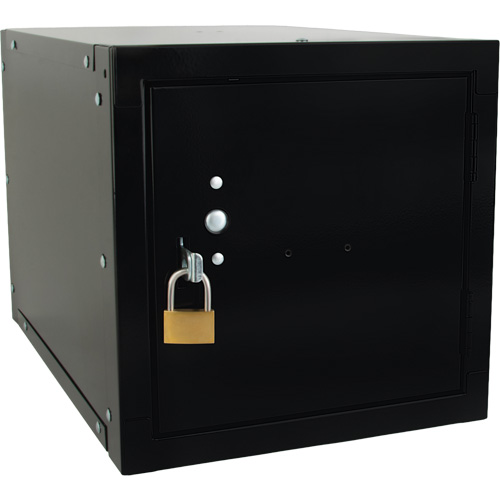 Stackable Cube Locker, 12" x 18" x 12", Steel, Black, Knocked Down Nuna Depot Inc.
