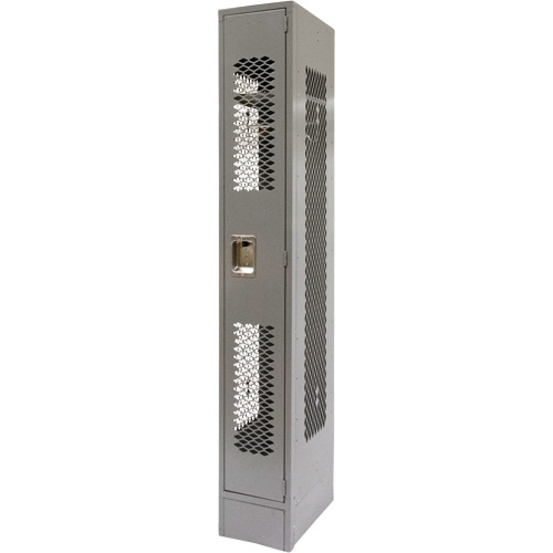 Vented Lockers, 12" x 18" x 78", Steel, Grey, Knocked Down, Perforated Nuna Depot Inc.