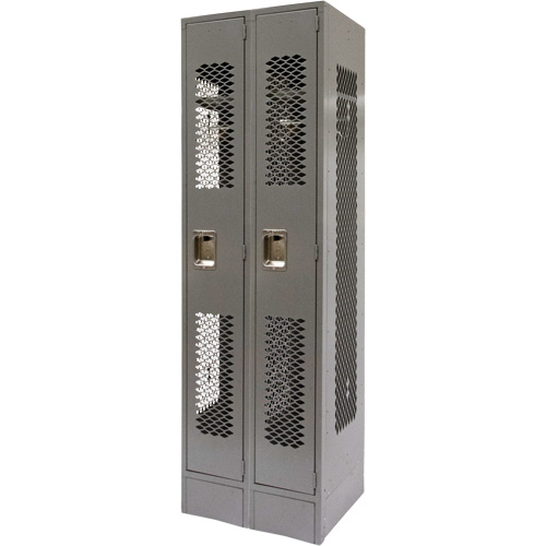 Casiers ventil&eacute;s, Bloc de 2, 24" x 18" x 78", Acier, Gris, D&eacute;mont&eacute;, Perfor&eacute; Nuna Depot Inc.