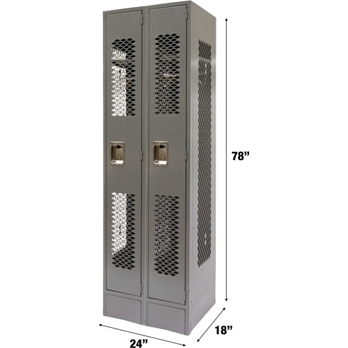 Casiers ventil&eacute;s, Bloc de 2, 24" x 18" x 78", Acier, Gris, D&eacute;mont&eacute;, Perfor&eacute; Nuna Depot Inc.