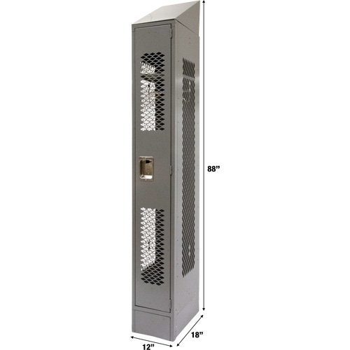 Vented Lockers, 12" x 18" x 88", Steel, Grey, Knocked Down, Perforated Nuna Depot Inc.