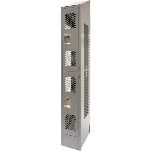 Casiers ventil&eacute;s, 2 niveaux, 12" x 18" x 88", Acier, Gris, D&eacute;mont&eacute;, Perfor&eacute; Nuna Depot Inc.