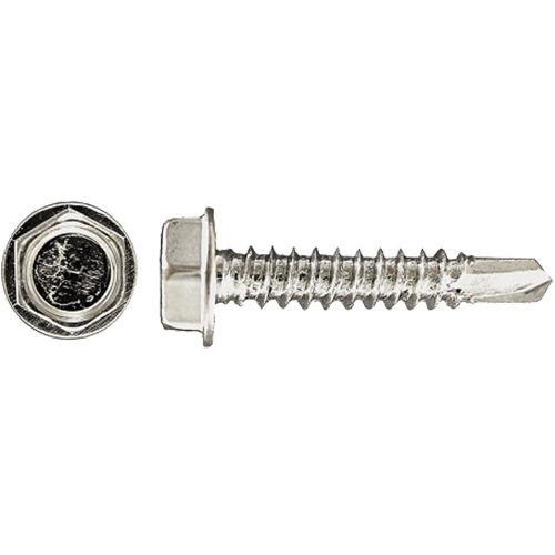 Drill-X Self-Drilling Hex Washer, #14 x 1" L, Zinc Plated Nuna Depot Inc.