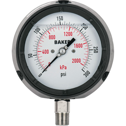 Manom&egrave;tre,  4-1/2", 0 - 5000 psi, Fixation inf&eacute;rieure, Analogique rempli de liquide Nuna Depot Inc.