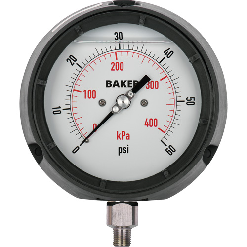 Pressure Gauge, 4-1/2" , 30" 0 Hg Vac., Bottom Mount, Liquid Filled Analogue Nuna Depot Inc.