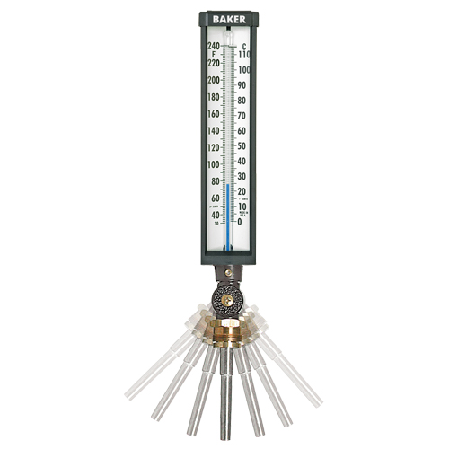 Variable Angle Industrial Thermometers, Contact, Analogue, 30-300 °F (0-149 °C) Nuna Depot Inc.
