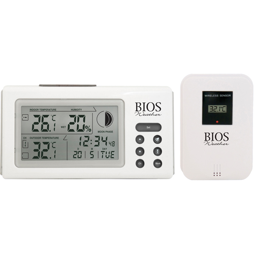 Indoor/Outdoor Thermometers With Clock, Contact, Digital, 32 to 122°F (0 to 50°C) Nuna Depot Inc.
