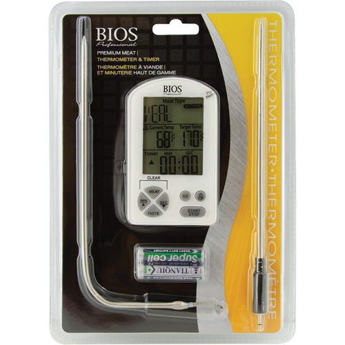 Premium Meat Thermometer & Timer, Contact, Digital, -4-122°F (-20-50°C) Nuna Depot Inc.