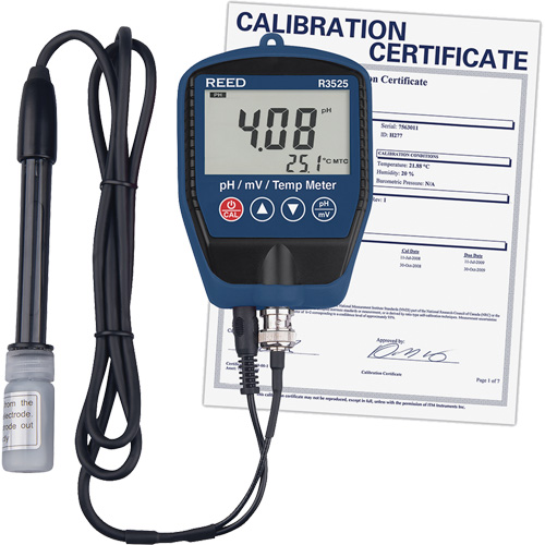 pH/mV-m&egrave;tre avec temp&eacute;rature, comprend un certificat ISO Nuna Depot Inc.