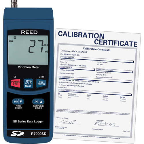 Vibrom&egrave;tre &agrave; enregistrement de donn&eacute;es avec certificat de calibration, 10% - 85% HR, 32°- 122° F ( 0° - 50° C ) Nuna Depot Inc.