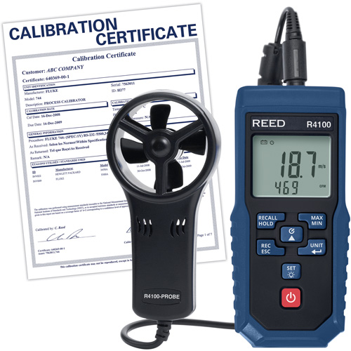 R4100 Vane Thermo-Anemometer with Air Volume with Calibration Certificate, Data Logging, 0.4 - 30 m/sec Air Velocity Range Nuna Depot Inc.