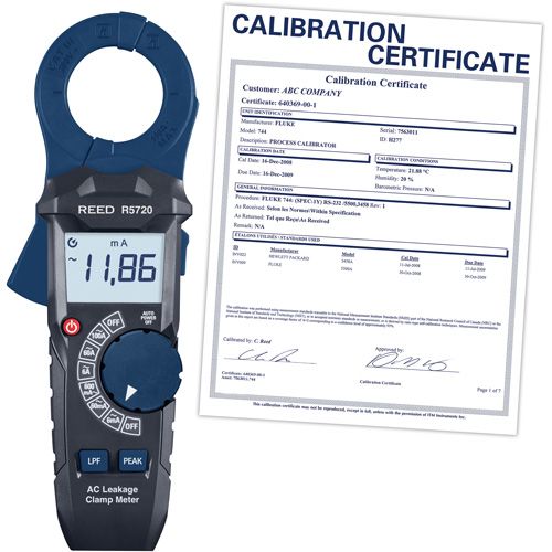 Pince amp&egrave;rem&eacute;trique pour fuite c.a avec certificat d'&eacute;talonnage Nuna Depot Inc.