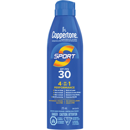 &eacute;cran solaire r&eacute;sistant &agrave; l'eau Sport, FPS 30, A&eacute;rosol Nuna Depot Inc.