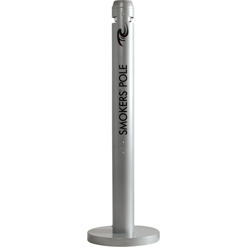 Smokers' Pole Cigarette Receptacle, Free-Standing, Aluminum, 41" Height Nuna Depot Inc.