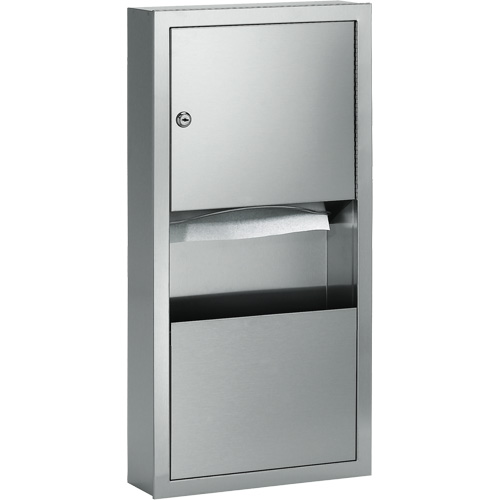 Combination Towel Dispenser with Waste Receptacle, Manual, 14" W x 4" D x 28" H Nuna Depot Inc.