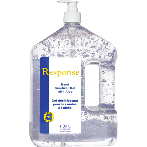 Response&reg; Hand Sanitizer Gel with Aloe, 1890 ml, Pump Bottle, 70% Alcohol Nuna Depot Inc.