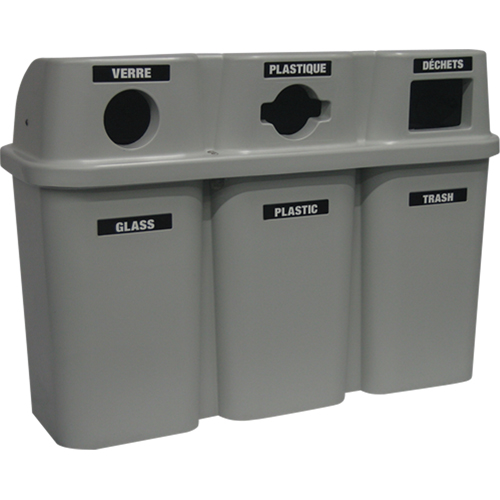 Recycling Containers Bullseye, Curbside, Plastic, 3 x 22 US Gal. Nuna Depot Inc.