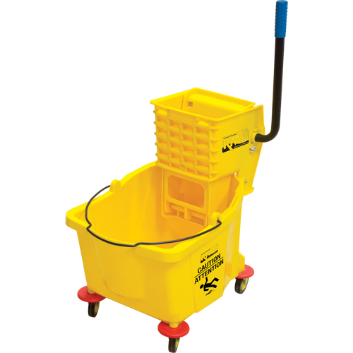 Seau et essoreuse pour vadrouille, Pression lat&eacute;rale, 9,5 gal. US (38 pintes), Jaune Nuna Depot Inc.