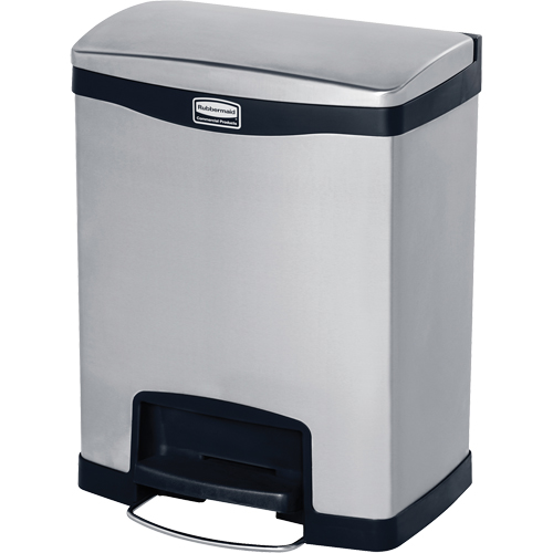 Slim Jim&reg; Waste Container, Stainless Steel, 8 US gal. Capacity Nuna Depot Inc.