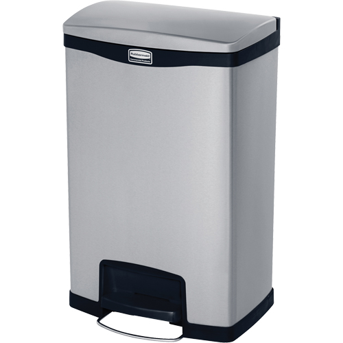 Slim Jim&reg; Waste Container, Stainless Steel, 13 US gal. Capacity Nuna Depot Inc.