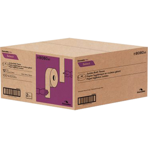 Papier hygi&eacute;nique Pro Select, Rouleau G&eacute;ant, 2 Pli, Longueur 500', Blanc Nuna Depot Inc.