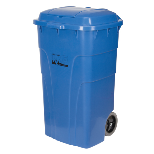 Bac de recyclage roulant, Bord de rue, Poly&eacute;thyl&egrave;ne, 65 gal. US Nuna Depot Inc.