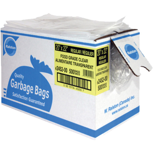 Food-Grade Garbage Bags, X-Strong, 35" W x 50" L, 0.92 mils, Clear Nuna Depot Inc.