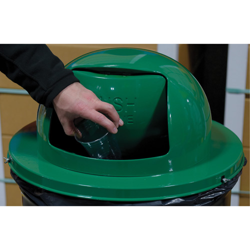 Drum Waste Disposal Top, Dome Lid, Metal, Fits Container Size: 23-1/2" Dia. Nuna Depot Inc.