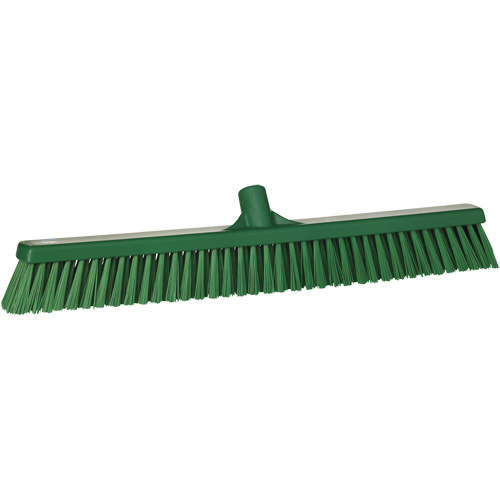 Combo Bristle Push Broom, Coarse/Fine Bristles, 24", Polyester, Green Nuna Depot Inc.