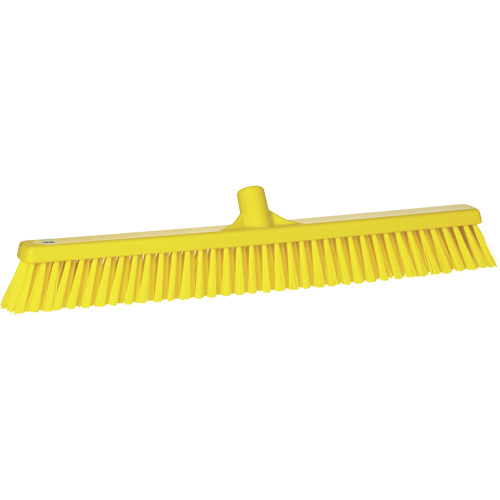 Combo Bristle Push Broom, Coarse/Fine Bristles, 24", Polyester, Yellow Nuna Depot Inc.