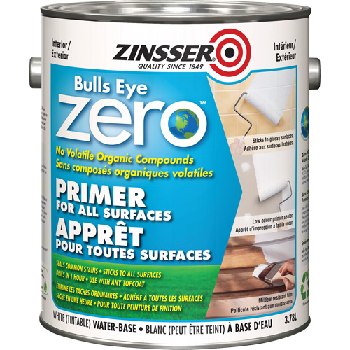 Bulls Eye Zero Low VOC Primer, 3.78 L, Gallon, Tintable White Nuna Depot Inc.
