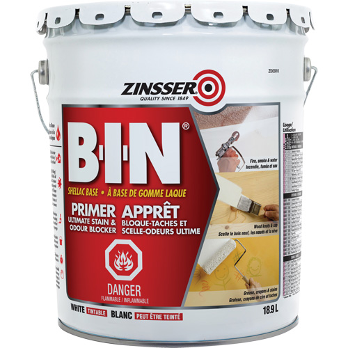 B-I-N&reg; Shellac-Base Sealer Primer, 18.9 L, Pail, Tintable White Nuna Depot Inc.
