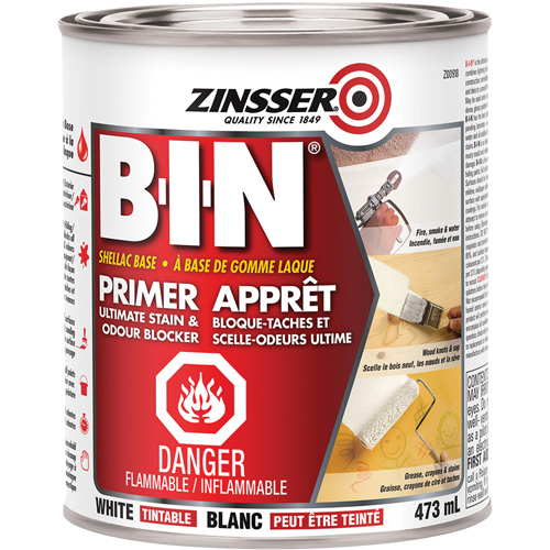 B-I-N&reg; Shellac-Base Sealer Primer, 473 ml, Can, Tintable White Nuna Depot Inc.