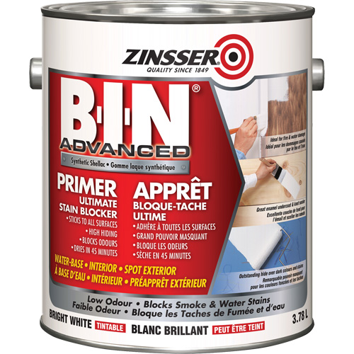 Appr&ecirc;t avanc&eacute; &agrave; base de gomme-laque synth&eacute;tique B-I-N, 3,78 L, Gallon, Blanc brillant teintable Nuna Depot Inc.
