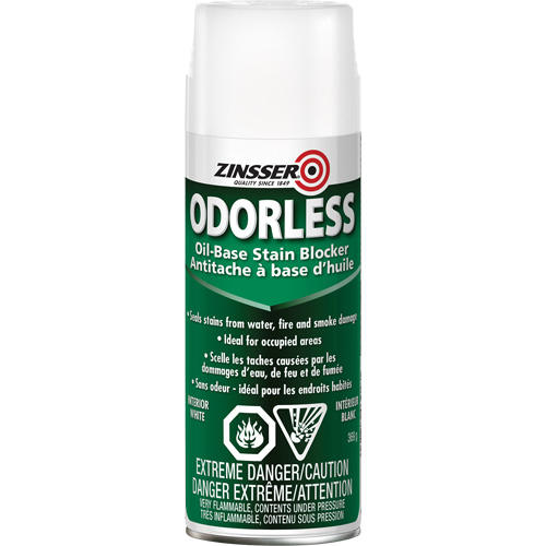 Odourless Oil-Base Stain Blocking Primer, White, Very Flat, Aerosol Can Nuna Depot Inc.